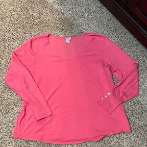 Chico's Vibrant Pink Long Sleeve Top